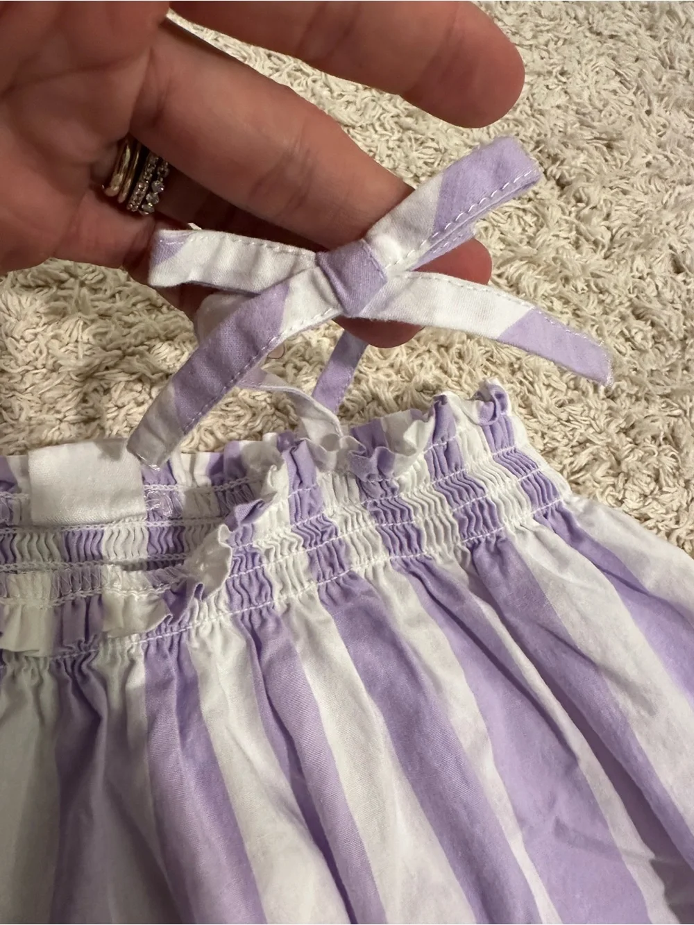 Girls' Lavender & White Striped Sundress 3T